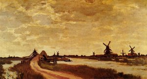 Windmills At Haaldersbroek, Zaandam — Claude Monet, Impressionism