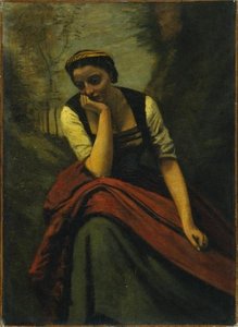 Woman Meditating — Jean-baptiste-camille Corot, Romanticism
