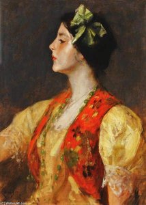 Girl In Red Embroidered Jacket — William Merritt Chase
