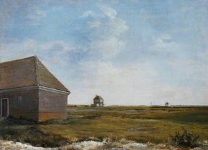 Newmarket Heath, With A Rubbing Down House — George Stubbs
