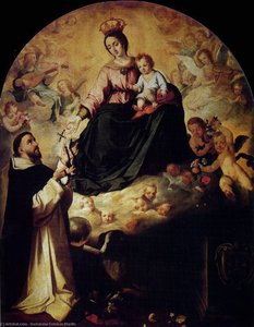 La Virgen Presentando El Rosario A Santo Domingo — Bartolomé Esteban Murillo