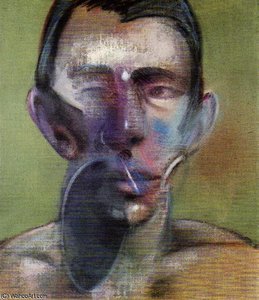 3 Studies For A Portrait Of Peter Beard, Center — Francis Bacon