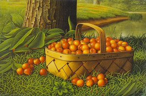 Cherries In A Basket — Levi Wells Prentice, Regional Realism