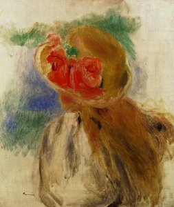 Young Girl In A Flowered Hat — Pierre-auguste Renoir, Impressionism