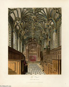 Chapel, Hampton Court, From Pyne's Royal Residences — Charles Wild