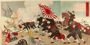 Our Army Crushes The Manchu Army At Asan — Toyohara Chikanobu, Ukiyo-e