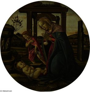 The Virgin And Child With Saint John The Baptist — Sandro Botticelli, Early Renaissance