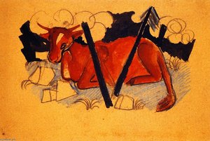 Lying Red Cow — Franz Marc