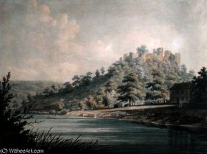 View of Goodrich Castle on the River Wye,