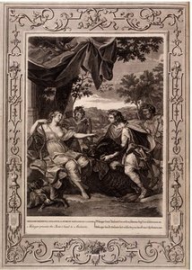 Meleager presents the boar s head to atalanta engraving