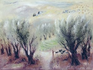 Landscape Near Safed, (1960) — Reuven Rubin
