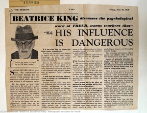 Newspaper Reaction To Freud — Beatrice Elizabeth Mary
