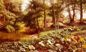 The Path On The River's Edge — Peder Mørk Mønsted, Realism