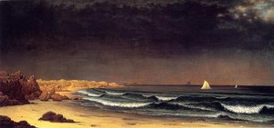 Approaching Storm. Beach Near Newport — Martin Johnson Heade