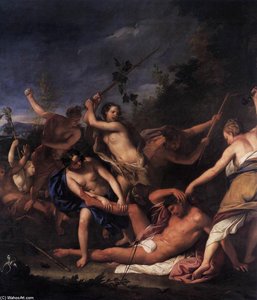 Orpheus And The Bacchantes (detail) — Gregorio Lazzarini
