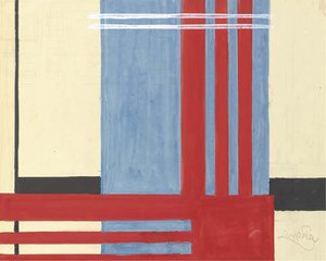 Three Red On Blue — František Kupka