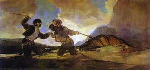 Fight With Clubs — Francisco José De Goya Y Lucientes