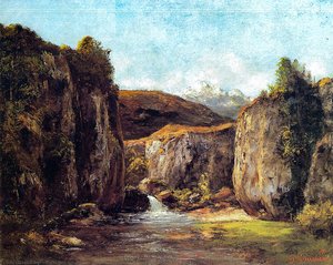 Landscape: The Source Among The Rocks Of The Doubs — Gustave Courbet