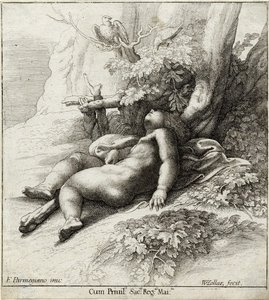 Infant Hercules Asleep — Wenceslaus Hollar, Baroque