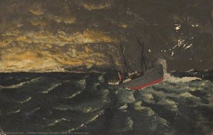 Ship In A Stormy Sea — Herbert William Garratt