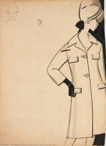 Sketch, Girl In Coat And Glove — Alceu De Paula Penna