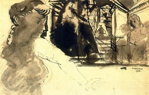 Untitled (woman In A Hangar) — Paul Delvaux