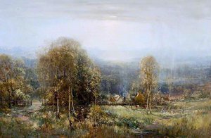Landscape With Thatched Cottages — Thomas Bromley Blacklock