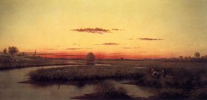 Duck Hunters In A Twilight Marsh — Martin Johnson Heade