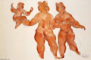 Untitled (3 Female Nudes) — Chaim Gross