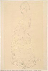 Profile Of Clothed Pregnant Woman With Her Face Turned To The Viewer (study For — Gustav Klimt