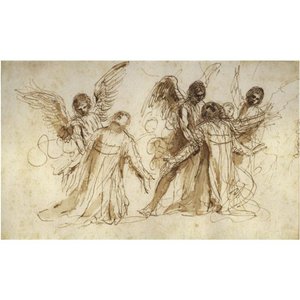 Studies For The Vision Of Saint Philip Neri — Guercino