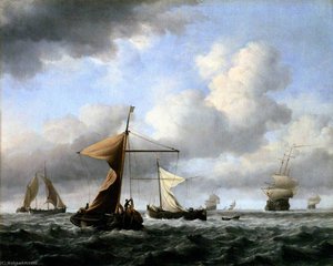 A Brisk Breeze — Willem Van De Velde The Elder