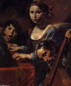 Company With Fortune-teller (detail) — Valentin De Boulogne