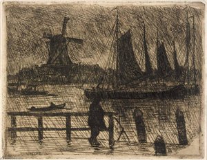 Rain At Dordrecht — George Charles Aid