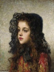 Little Girl With Veil — Alexei Alexeievich Harlamoff