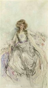 An elegant lady in an evening gown