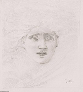 Study For The Head Of Medusa For The Finding Of Medusa — Edward Coley Burne-jones