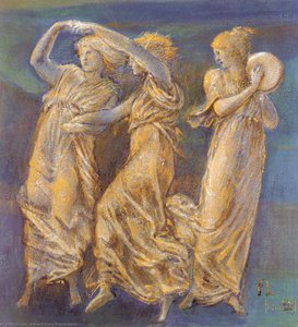 Three Female Figures Dancing And Playing — Edward Coley Burne-jones