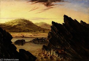 Wounded Hippopotamus Above Kebrabasa — Thomas Baines
