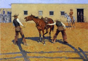 His First Lesson — Frederic Remington, American West Art