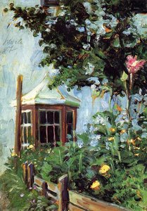 House With A Bay Window In The Garden — Egon Schiele
