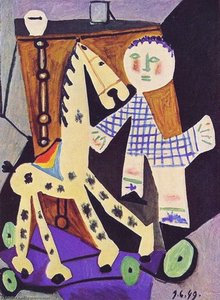Two Years Old Claude With A Horse — Pablo Picasso, Cubism