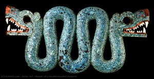 Mosaic Of A Double-headed Serpent — Aztec Empire