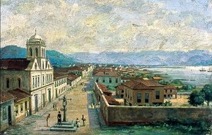 Português Pelourinho E Arsenal Da Marinha Em Santos, 1850 — Benedito Calixto