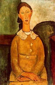 A Girl In Yellow Dress — Amedeo Clemente Modigliani, Expressionism
