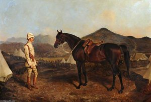 An Officer With His Charger — Alfred Wheeler