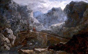 Mountain Valley With A Bridge — Benjamin Barker Ii