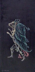 Costume Design For The Play Penelope Fantastic Figure With Leaves — Leonora Carrington