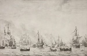 The Battle Of The Downs, Willem Van De Velde (i), 1659 — Willem Van De Velde The Younger