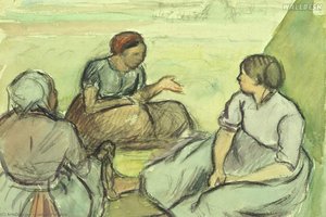 Three Peasant Women, Pissarro — Camille Pissarro